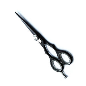 Ciseaux de salon de beauté avec vis amovible et repose-doigts, vente en gros de ciseaux de coupe de cheveux de salon, lame droite en acier métallique - Product Image 2