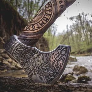 ใบมีดคู่เหล็กดามัสกัสพร้อมด้ามจับออกแบบได้ตามต้องการสำหรับการตั้งแคมป์ล่าสัตว์ - Product Image 5