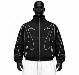 Chaqueta Cortavientos Personalizada al por Mayor, Trajes Deportivos Reversibles Ligeros para Hombre, 100% Nailon Transpirable, Ropa Urbana con Capucha - Product Image 2