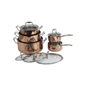 Apto para lavavajillas, apto para horno hasta 500 °F, mangos para mantener el frío, juego de utensilios de cocina de acero inoxidable de tres capas de 10 piezas - Product Image 1