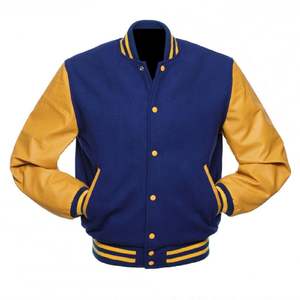 Chaqueta de cuero integral de oro amarillo real personalizada soporte Casual cuerpo de lana piel de vaca para invierno primavera caliente cálido para Formal - Product Image 1