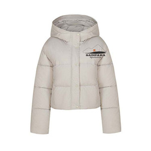 Manteau d'hiver à bulles gonflées pour femmes élégantes en peau de mouton tricoté avec fermeture éclair vêtements d'extérieur longs en cuir respirant - Product Image 3
