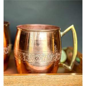 Mug Moscow Mule en cuivre pur de qualité supérieure, 16 oz, cuivre massif de qualité alimentaire, tasse à bière martelée avec poignée en laiton, articles de bar de luxe - Product Image 5