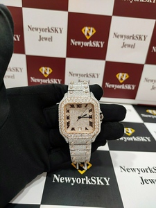 Montre Mécanique Buss Down Unisexe avec Design en Nid d'Abeille Hip Hop de Luxe VVS Moissanite Bracelet en Acier Inoxydable Glacé pour Hommes - Product Image 2