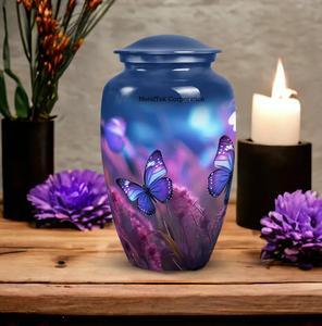 Unique New Design Metal Cremation Urns <b>Memorial</b> Ashes Burial Jars Butterflies Funeral Keepsake Jars for Male Female Pet Ashes - Product Image 3