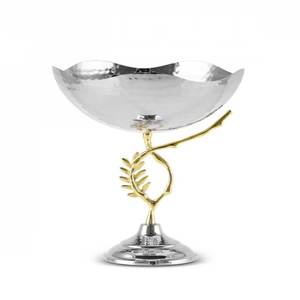 Quemador Bukhoor con soporte de diseño de hoja de oro pulido de metal de acero inoxidable - Product Image 1