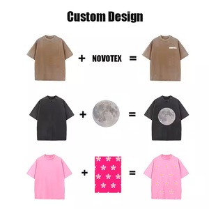 เสื้อยืดผู้ชายผ้าฝ้าย100% กรดซัก300GSM ออกแบบได้ตามต้องการเสื้อยืดวินเทจรุ่นเฮฟวี่เวทดีไซน์เรียบตรงพิมพ์ลายเสื้อผ้าวินเทจ DTG - Product Image 4