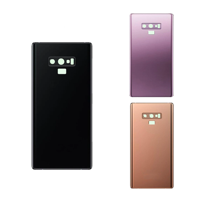 For for Note 9 Glass Back Cover with Frame Shockproof Durable Mobile Phone Case Pure Color Design 1 Year Warranty