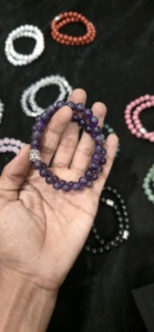 Pulsera de cuentas de amatista natural con dije de Buda, pulsera elástica de piedras preciosas, regalo espiritual, venta al por mayor - Product Image 4