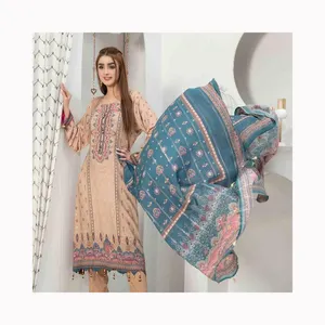 Shalwar Kameez - Shafoon Mulheres Indianas Paquistanesas 3 Piece Party Wear-Bordado Trabalho vestidos design
