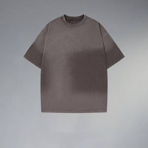 T-shirt à manches courtes surdimensionné pour homme, personnalisé OEM, teint en pièce, 100% coton, respirant, écologique, hauts décontractés - Product Image 1