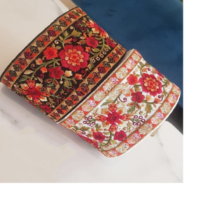 Rubans brodés à paillettes 2.5 pouces, pour bricolage, fait sur mesure, belle bordure, abstrait, pour divers usages - Product Image 1