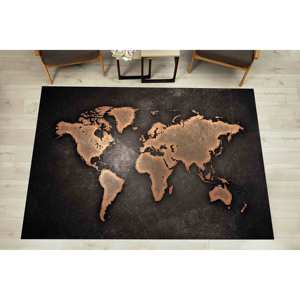 Alfombras con Mapa del Mundo Abstracto, Alfombra Moderna con Estampado de Mapa y Base Antideslizante, Alfombra Suave No Tejida - Product Image 1