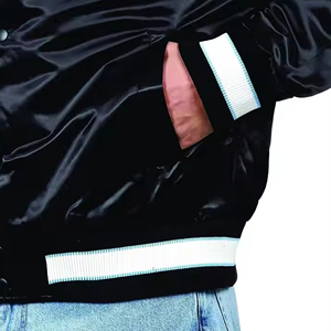 Men's High Quality Satin <b>Jacket</b> College Style Streetwear with <b>Waterproof</b> Feature <b>Plus</b> <b>Size</b> High Street Satin <b>Jacket</b> Fashion - Product Image 5