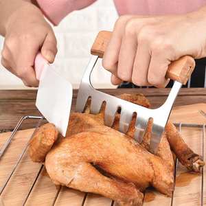 Séparateur de cuisine Pizza <span class=keywords><strong>Jambon</strong></span> Frais En Bois Serrure Ensemble BBQ Outil Poulet Cuit Griffes Déchiqueteur De Viande - Product Image 1