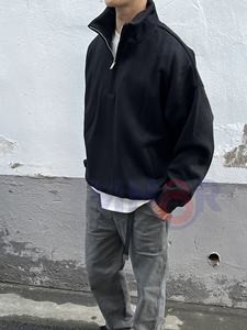 Sudaderas con capucha informales de alta calidad, sudadera de lana con logotipo personalizado para hombre, Jersey térmico de gran tamaño con cuello alto y media cremallera cuarto 1/4, OEM - Product Image 6