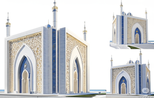 Decoración Interior y Exterior de Mezquita de Mármol Natural Tallada a Mano Moderna y de Primera Calidad con Patrones Islámicos por Hayat Industries - Product Image 2