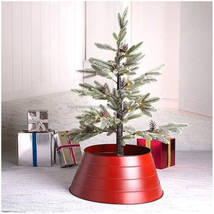 Glitzhome Snowflake Die Cut Metal <b>Tree</b> Collar With Galvanized Metal Iron Round Shaped <b>Tree</b> <b>Skirt</b> Copper Antique Collar - Product Image 6