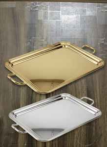 Bandeja de Servicio de Acero Inoxidable Chapada en Oro, Diseño Moderno, Ecológica, Rectangular, Pulida, Apta para Lavavajillas, para Hogar, Restaurante, Bodas - Product Image 6