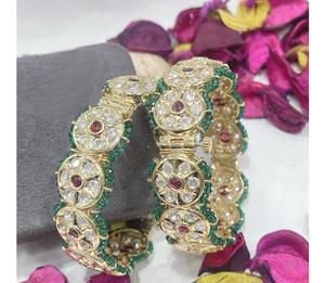 Fancy Stylish Trendy AD Stone Look <b>Gold</b> <b>Plated</b> Party Wear <b>Bangles</b> Two Pair Of <b>Bangle</b> Set for Women Wedding Wear - Product Image 2