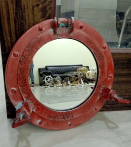 Espejo de ventana de ojo de buey redondo de aluminio Premium náutico de 12 pulgadas decoración de pared Premium para baño O USO DE BELLEZA acabado de vidrio - Product Image 4