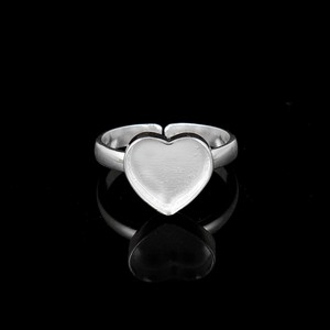 2025 réglable en argent Sterling véritable coeur 5mm lunette tasse anneau bricolage blanc anneau réglage pour bijoux faits à la main Collet anneau Base - Product Image 5