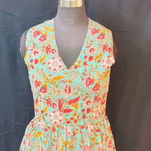 Été Bohème Handblock Print Handmade Women Long Maxi Dress Casual Full Sleeve High Waist Beach Women Cotton Dresses - Product Image 1