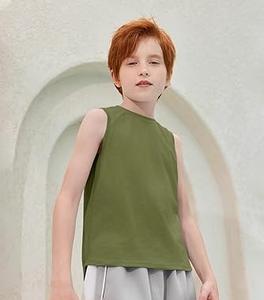 Débardeur uni pour enfants, sans manches, col rond, personnalisable avec logo, débardeur pour bébé, vente en gros, OEM, respirant - Product Image 3