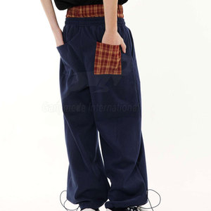 Mid Waist Double Waist Straight Casual Pants Comfortable Loose Fit Drawstring Closure 100% Cotton Breathable Eco-Friendly for - Product Image 2
