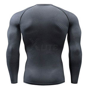 Haut de sport respirant à compression athlétique pour hommes, manches longues, rashguard MMA, matière Spandex/Polyester pour sports actifs et gym - Product Image 3