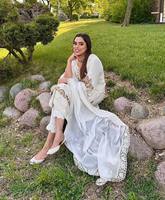 Élégant ensemble Salwar Kameez traditionnel en Faux Georgette pur, brodé, prêt-à-porter pour mariage et soirée, séchage rapide