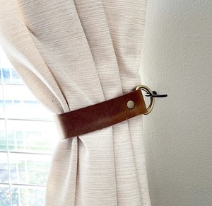 Leather Curtain <b>Ties</b>, Leather Curtain <b>Tie</b> <b>Backs</b>, Leather Tieback Window Treatment - Product Image 1
