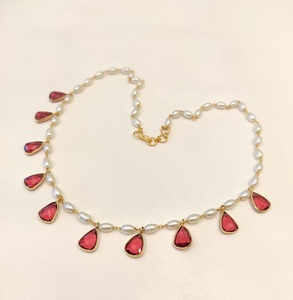 Designer Zirconia Hydro Natural Stone Necklace <b>Set</b> with <b>Earrings</b> Silver Finish <b>Gold</b> Plated CZ Diamond for Women's Wedding - Product Image 2