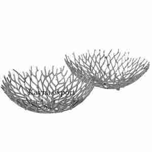 Cuencos de metal de lujo decorativos modernos para tazones de frutas de metal chapados en plata niquelados para uso de decoración para la decoración del hogar - Product Image 6