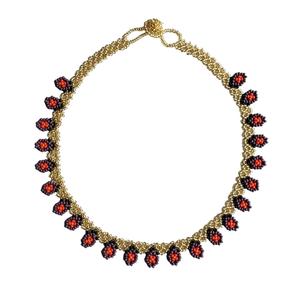 Beaded <b>Necklace</b>, Choker, <b>Statement</b> <b>Necklace</b> Quality Unique Western Beaded Scarf <b>Necklace</b>, Fringe Beaded Bandana - Product Image 2