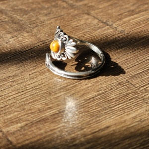 <b>Adjustable</b> Tiger Eye <b>Silver</b> <b>Ring</b> Lightweight and Stylish for Weddings Parties Anniversaries Engagements-Gift - Product Image 2