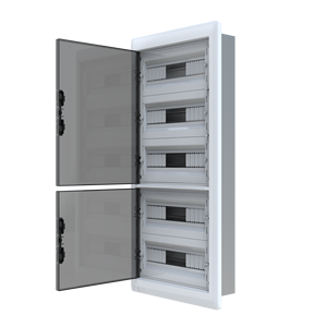 Caja de Distribución Eléctrica Empotrada de Metal ABS para PC, 400x894x100 mm, Capacidad para 75 MCB, IP40, Cuerpo de Metal - Marco Blanco - Product Image 3