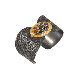 Pulsera de Zafiro Chapada en Oro al por Mayor de la India para Mujer, Compromiso, Boda, Aniversario, Fiesta - Product Image 1