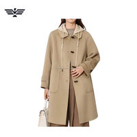 Nuevo Abrigo de Invierno Elegante e Informal para Mujer, Mezcla de Lana Premium, Cálido, Color Sólido, Cierre de Botones, Bolsillos, Color y Logotipo Personalizables