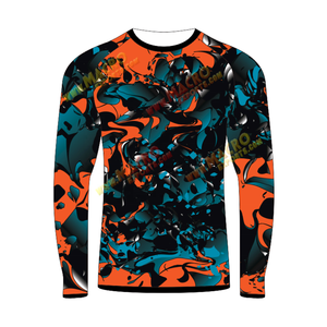 เสื้อรัดกล้ามเนื้อผู้ชายแบบมีฮู้ด พิมพ์โลโก้ตามสั่ง เสื้อรัดกล้ามเนื้อสำหรับ MMA ทรงรัดรูป แขนยาว สำหรับออกกำลังกาย วิ่ง และเล่นเซิร์ฟ - Product Image 5