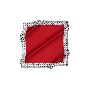 <b>Red</b> Cotton Square Patterned <b>Scarf</b> - Product Image 1