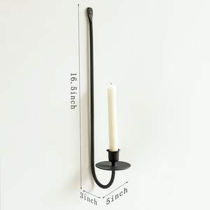 Classic Tall Pillar <b>Candlestick</b> <b>Holder</b> Stand Black Christmas Decorative Centerpiece for Dining & Living Rooms - Product Image 2