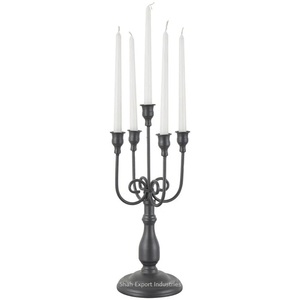 High Quality Aluminum Tabletop <b>Black</b> Coated 5 Arms <b>Candelabra</b> for Home & Wedding Decoration Centerpieces Handicrafts - Product Image 1