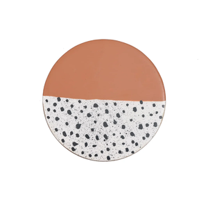 AK Sous-verre rond en bois imprimé en laiton en multicolore Ensemble de 4 sous-verres décoratifs pour les accents de décoration de table - Product Image 3