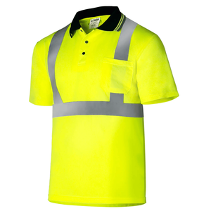 Camiseta Polo de Manga Corta de Poliéster Antiestática e Impermeable de Alta Visibilidad con Logotipo Personalizado para Trabajadores de la Construcción y de la Vía Pública - Product Image 1