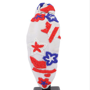 Creative Festival Headbands Floral Embroidery India Fashionable Comfortable <b>Top</b> Knot Turban Style for All Occasions America Day - Product Image 2