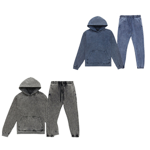 Survêtement de pull délavé à l'acide de haute qualité pour hommes tarif de gros de vêtements de jogging d'hiver écologiques - Product Image 5