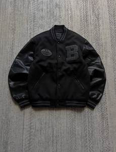 Veste universitaire New York Empire State Mustangs pour homme, broderie lettrée, manches marine et beige, patch de baseball 1986 - Product Image 5