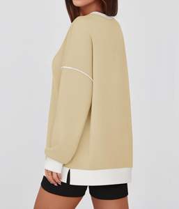 Multi Color Optional blend Blank Plain Pullover Drop Shoulder Embroidery Logo Crewneck Sweatshirt Yoga Gym figures respirant - Product Image 3