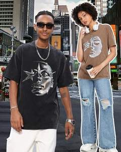 T-shirt graphique Streetwear de haute qualité avec impression DTG, ourlet vieilli, coutures contrastées, coupe ample et courte, manches longues - Product Image 4